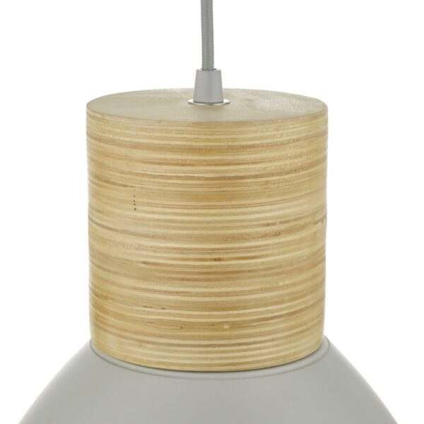 Adna Pendant Grey & Wood - Image 3