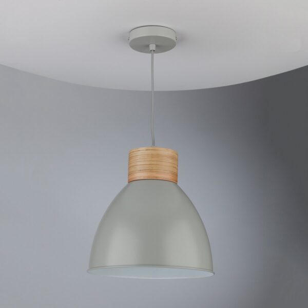 Adna Pendant Grey & Wood - Image 6