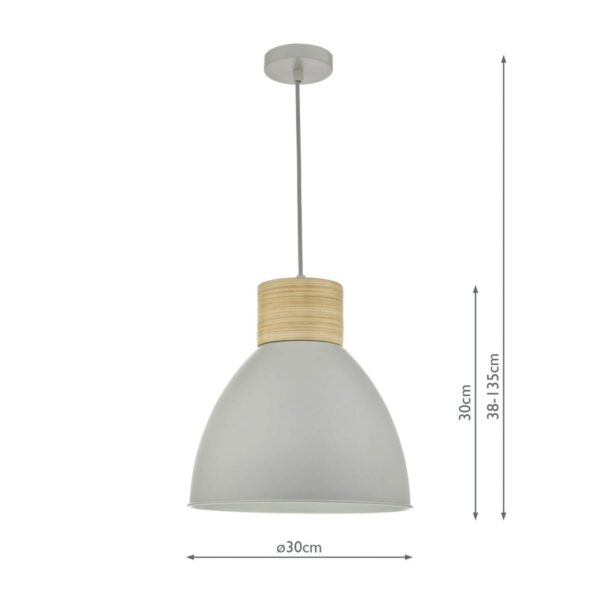 Adna Pendant Grey & Wood - Image 9