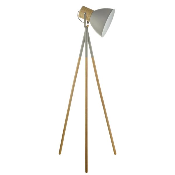 Adna Floor Lamp Grey & Natural Wood - Image 2