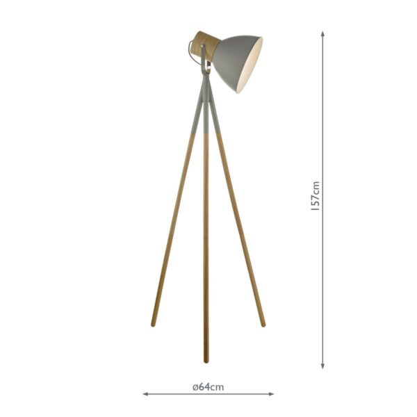 Adna Floor Lamp Grey & Natural Wood - Image 7