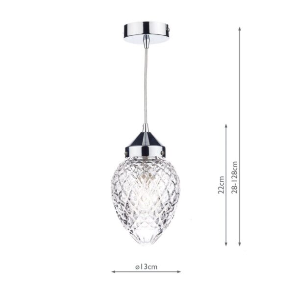 Agatha 1 Light Pendant Polished Chrome - Image 5