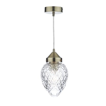 Agatha 1 Light Pendant Antique Brass