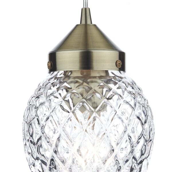 Agatha 1 Light Pendant Antique Brass - Image 2
