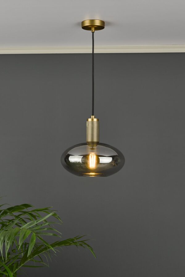 Aiden Easy Fit Pendant Smoked Glass - Image 4