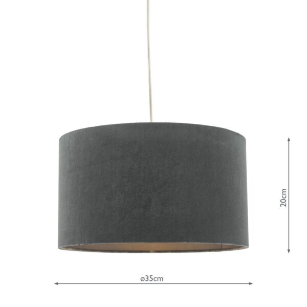 Akavia Grey Velvet Drum Shade 35cm - Image 9