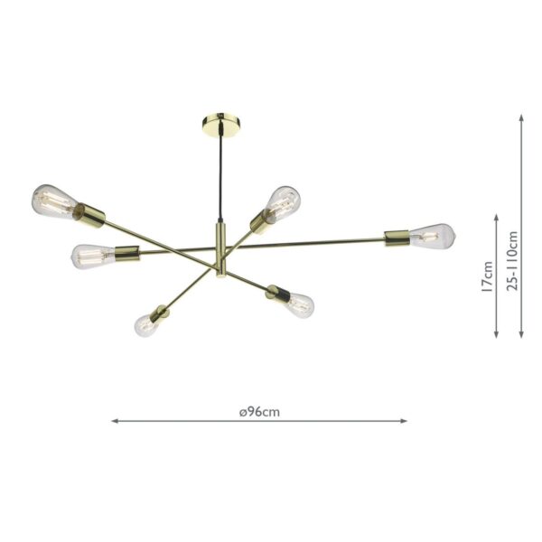 Alana 6 Light Pendant Polished Gold - Image 7