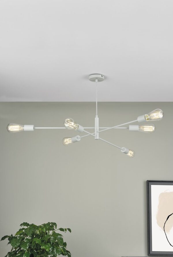 Alana 6 Light Armed Fitting Matt Grey - Image 6