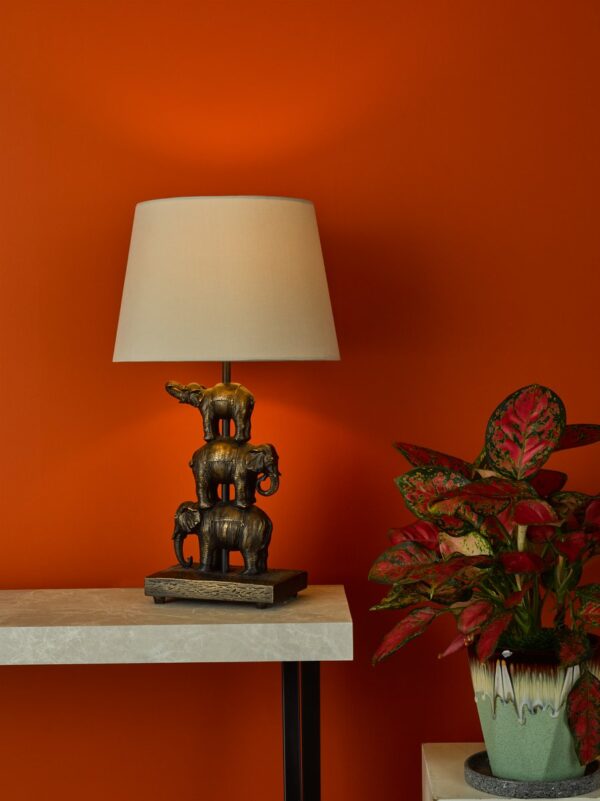 Alina Elephant Table Lamp Antique Bronze With Shade - Image 5