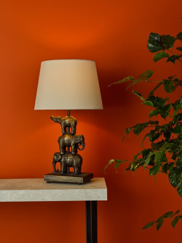 Alina Elephant Table Lamp Antique Bronze With Shade - Image 6