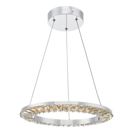 Altamura Pendant Polished Chrome and Crystal LED