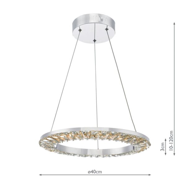 Altamura Pendant Polished Chrome and Crystal LED - Image 6