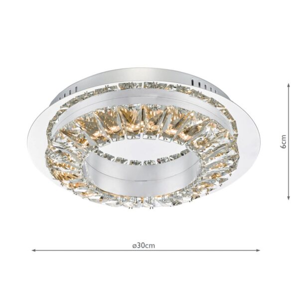 Altamura Flush Polished Chrome & Crystal LED - Image 5