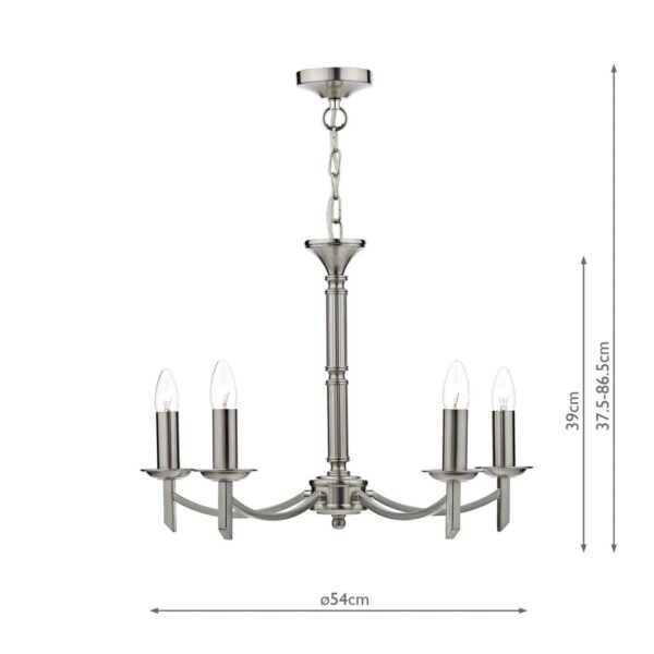 Ambassador 5 Light Dual Mount Pendant Satin Chrome - Image 6