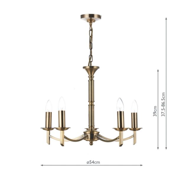 Ambassador 5 Light Dual Mount Pendant Antique Brass - Image 6