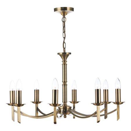 Ambassador 8 Light Dual Mount Pendant Antique Brass