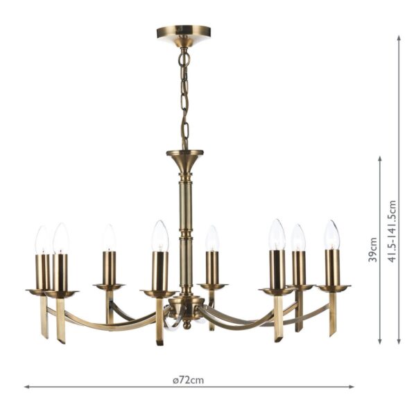 Ambassador 8 Light Dual Mount Pendant Antique Brass - Image 7