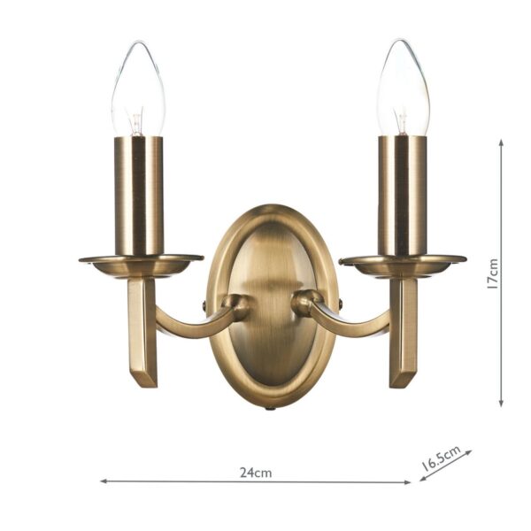 Ambassador Double Wall Bracket Antique Brass - Image 5