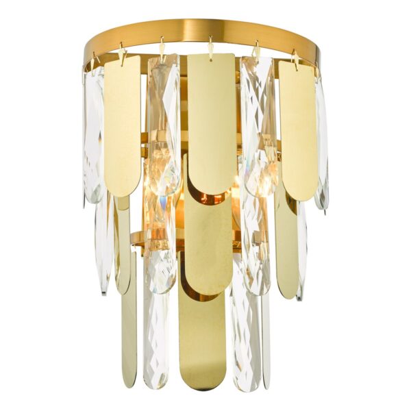 Amira 2 Light Wall Light Polished Gold Crystal - Image 3