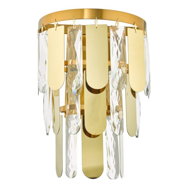 Amira 2 Light Wall Light Polished Gold Crystal - Image 4