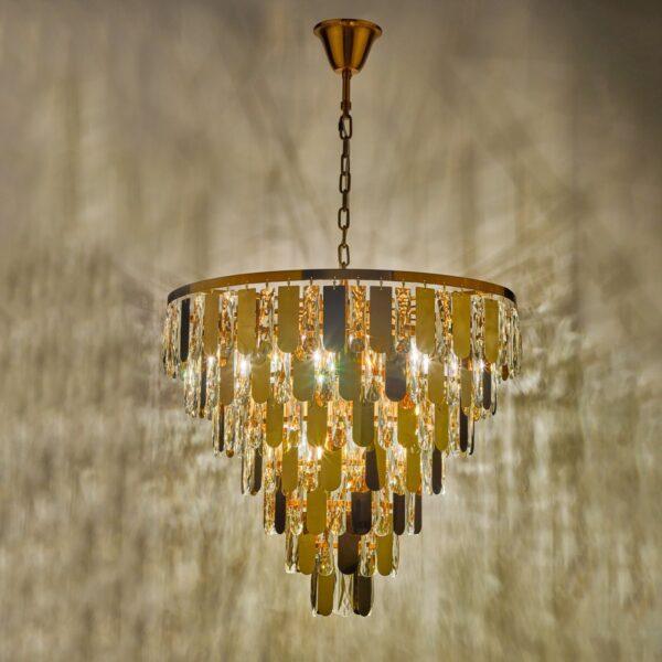 Amira 12 Light Chandelier Polished Gold Crystal - Image 6