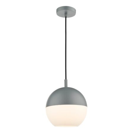 Andre 1 Light Single Pendant Grey Opal Glass
