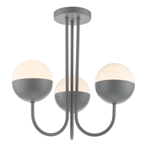 Andre 3 Light Semi Flush Grey Opal Glass - Image 6