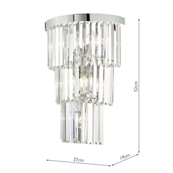 Angel 6 Light Wall Light Polished Chrome Crystal - Image 10