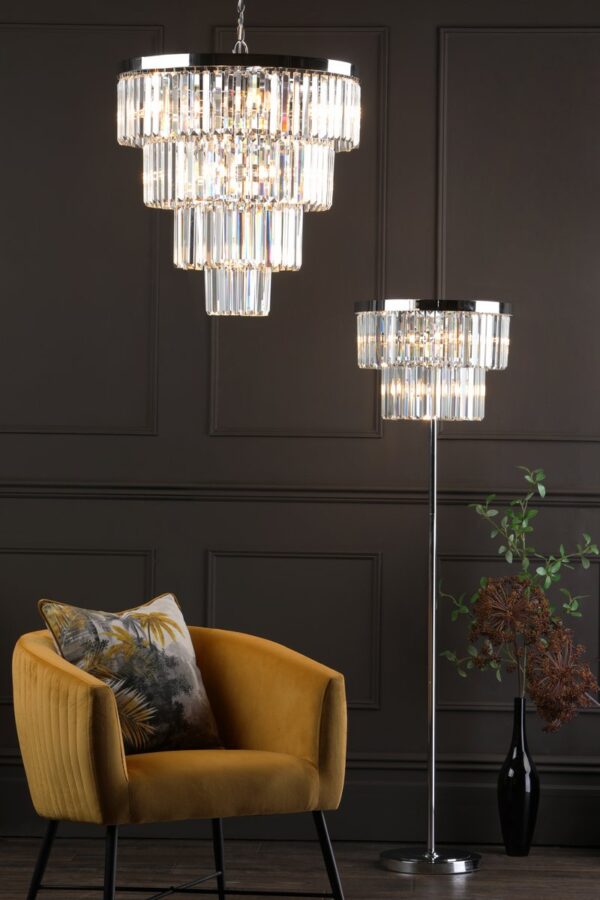 Angel 6 Light Floor Lamp Polished Chrome Crystal - Image 8