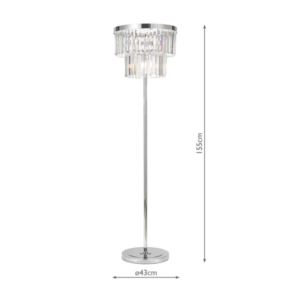 Angel 6 Light Floor Lamp Polished Chrome Crystal - Image 10