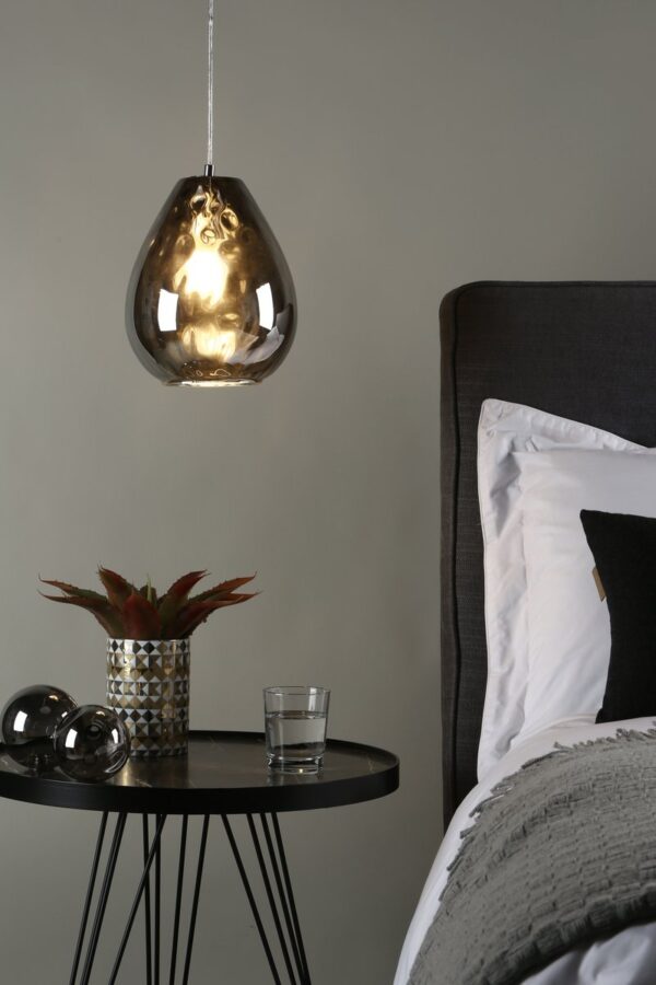 Apulia Pendant Polished Chrome Smoked Glass - Image 4