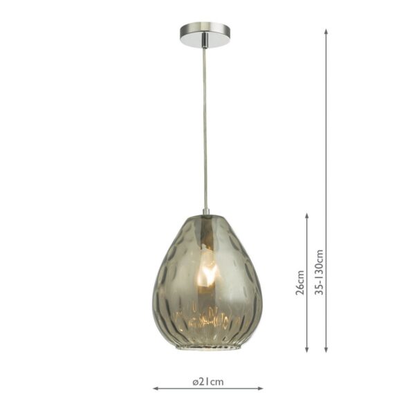 Apulia Pendant Polished Chrome Smoked Glass - Image 5