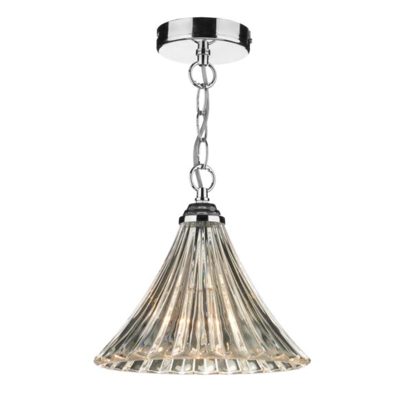 Ardeche Fluted Glass Pendant Polished Chrome