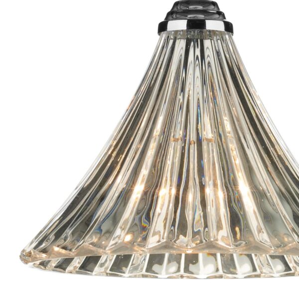 Ardeche Fluted Glass Pendant Polished Chrome - Image 3