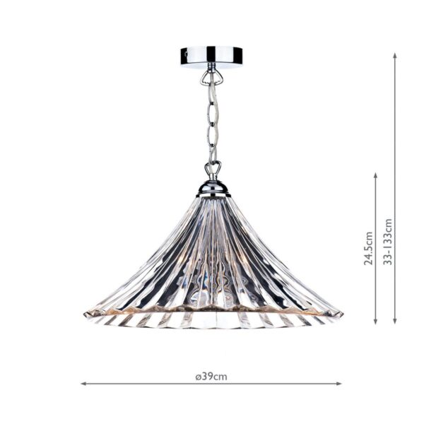 Ardeche 1 Light Large Pendant Clear Glass Polished Chrome - Image 5