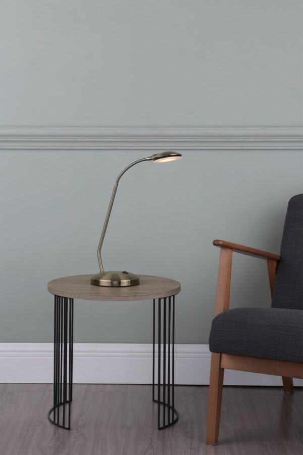 Aria Task Lamp Antique Brass LED - Image 6