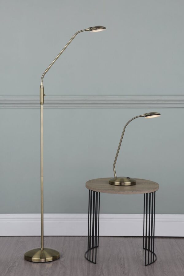 Aria Task Lamp Antique Brass LED - Image 8
