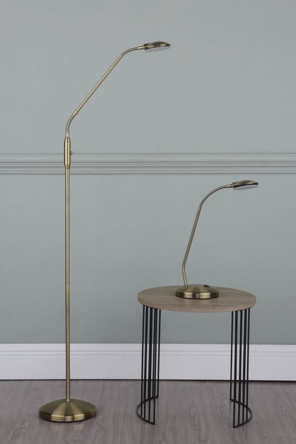 Aria Task Lamp Antique Brass LED - Image 9