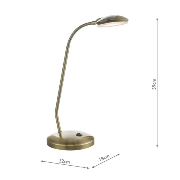 Aria Task Lamp Antique Brass LED - Image 10