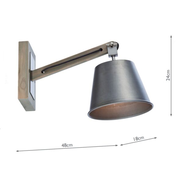 Arken Wall Bracket Grey & Wood - Image 5