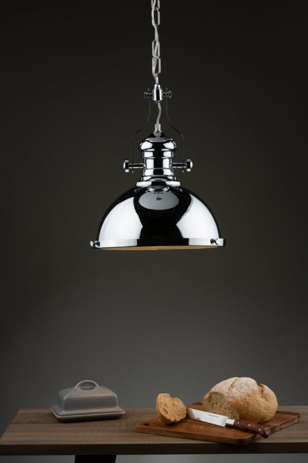 Arona 1 Light Pendant Polished Chrome - Image 6