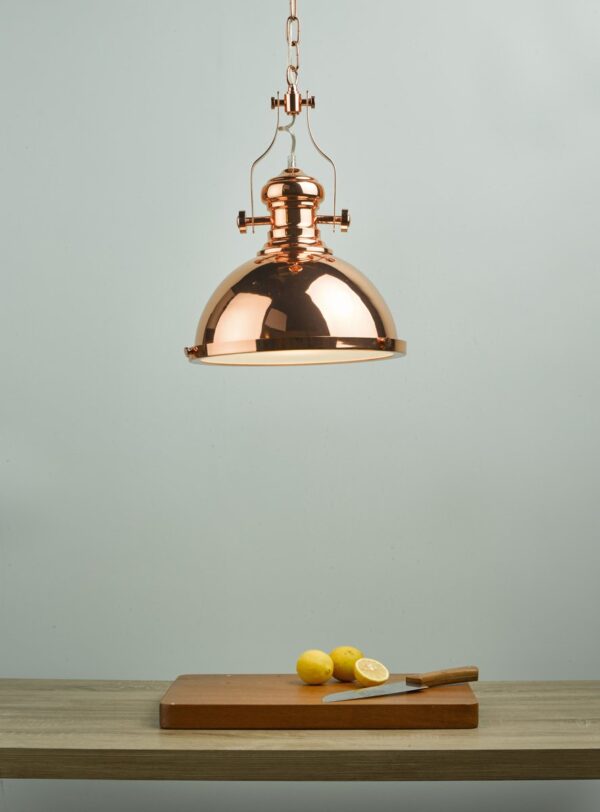 Arona Pendant Polished Copper & Glass - Image 7