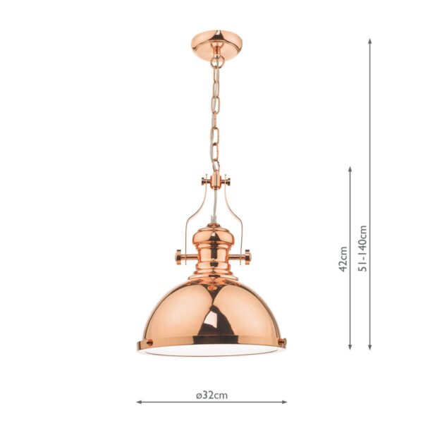 Arona Pendant Polished Copper & Glass - Image 8