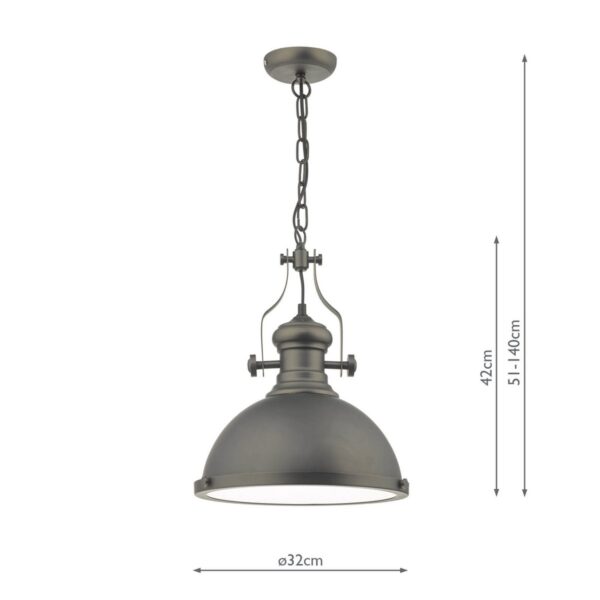 Arona Pendant Antique Pewter & Glass - Image 7