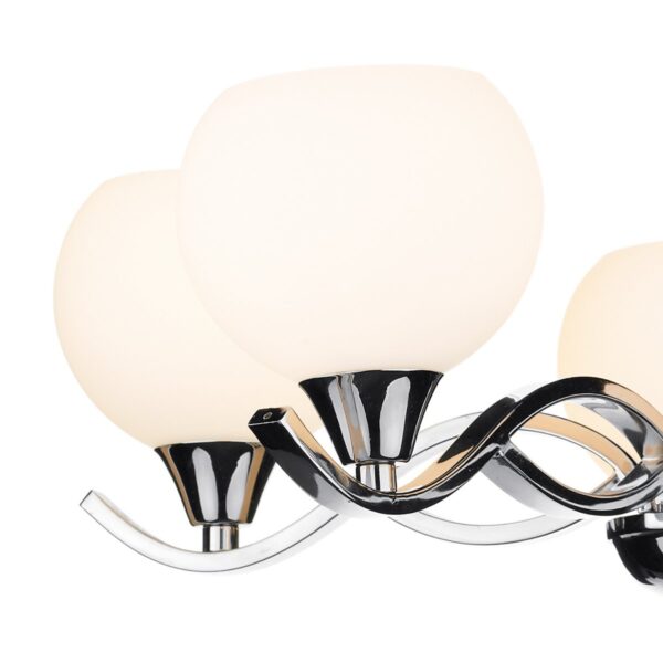 Aruba 5 Light Semi Flush Polished Chrome Opal Glass - Image 3
