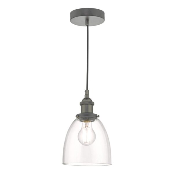 Arvin Pendant Antique Chrome & Glass