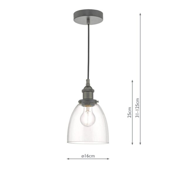 Arvin Pendant Antique Chrome & Glass - Image 6