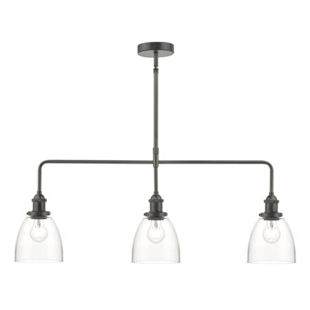 Arvin 3 Light Bar Pendant Antique Chrome & Glass