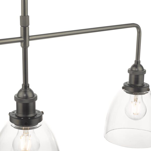 Arvin 3 Light Bar Pendant Antique Chrome & Glass - Image 2
