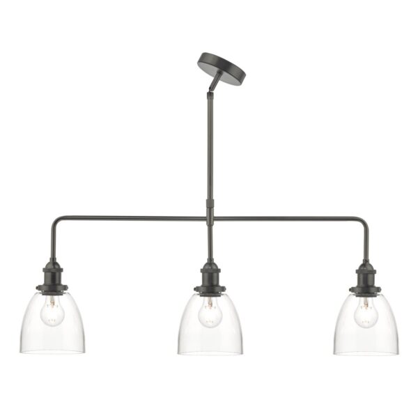 Arvin 3 Light Bar Pendant Antique Chrome & Glass - Image 3
